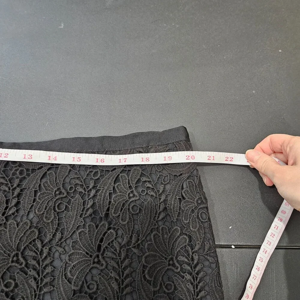 Talbots Womens Lace Overlay Pencil Skirt 18 Black Romantic Feminine Whimsygoth